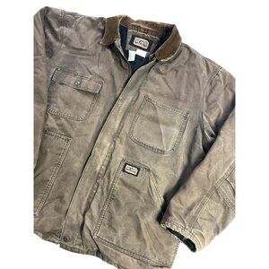 Big Smith Mens 2XL Brown Cotton & Polyester Insulated Work Jacket Corduroy Colla